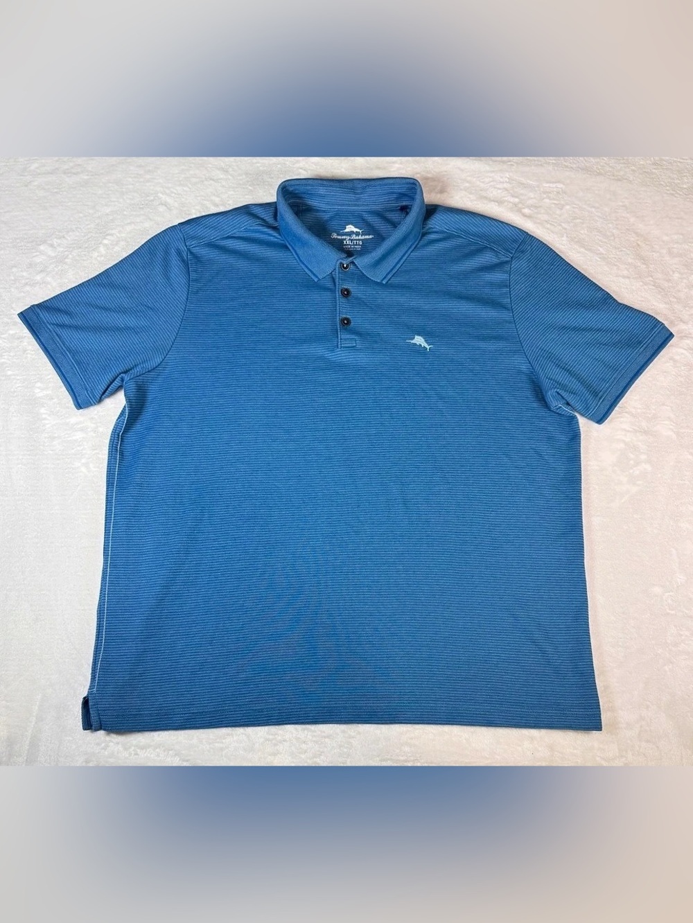 Tommy Bahama Men’s XXL Blue Striped Marlin Polo
